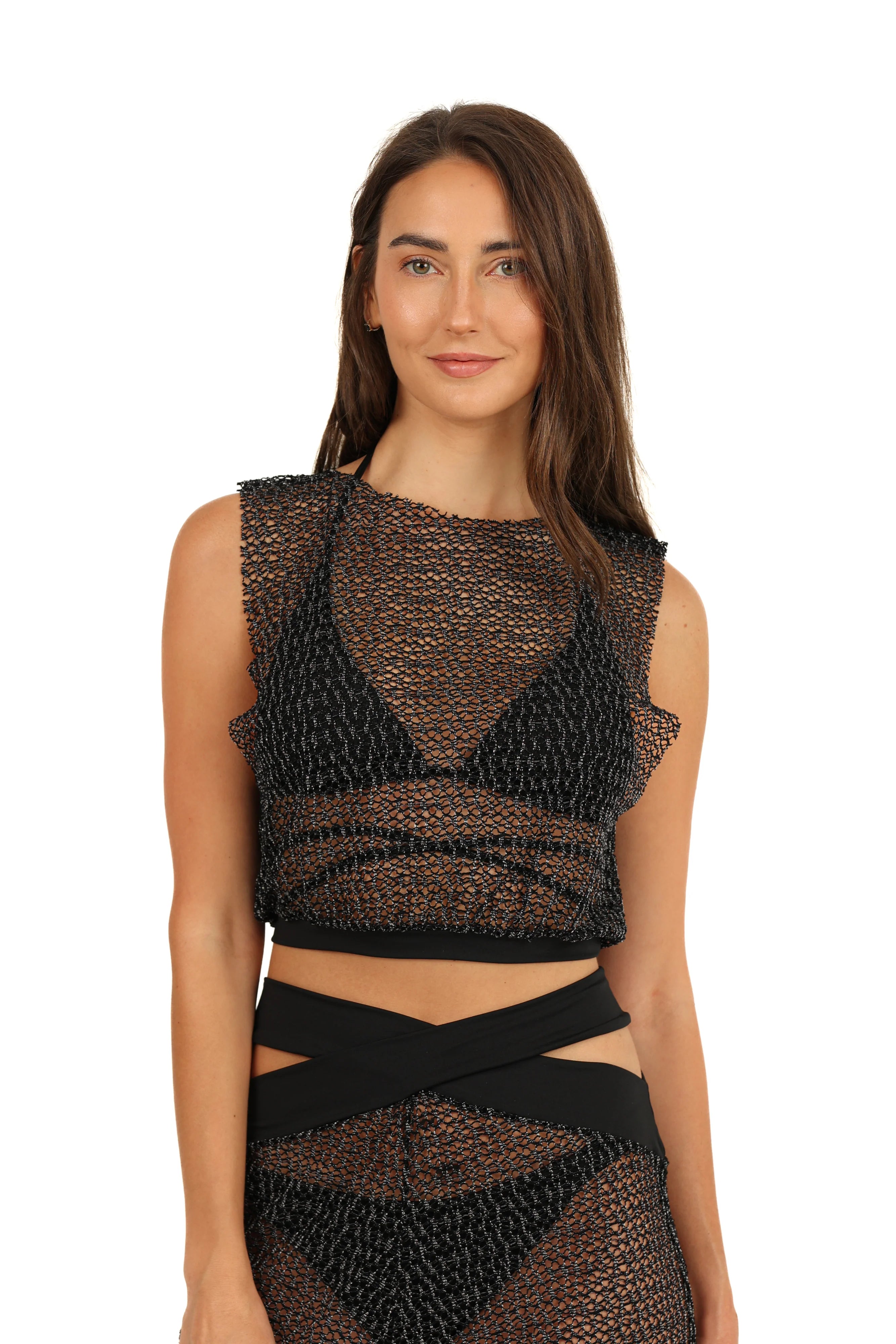 Papaya Lace Top Negro