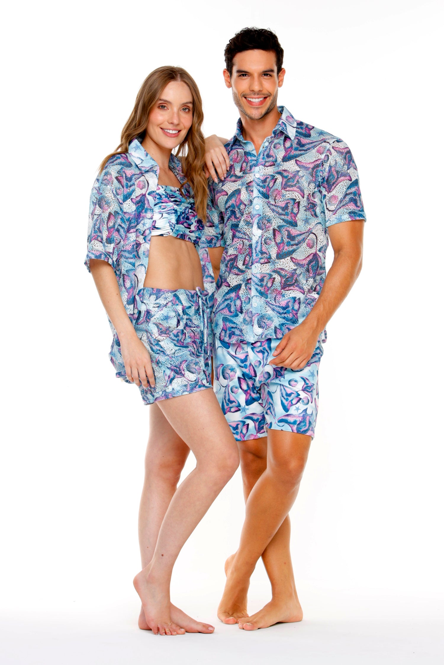 BERMUDA TALO ESTAMPADO AZUL