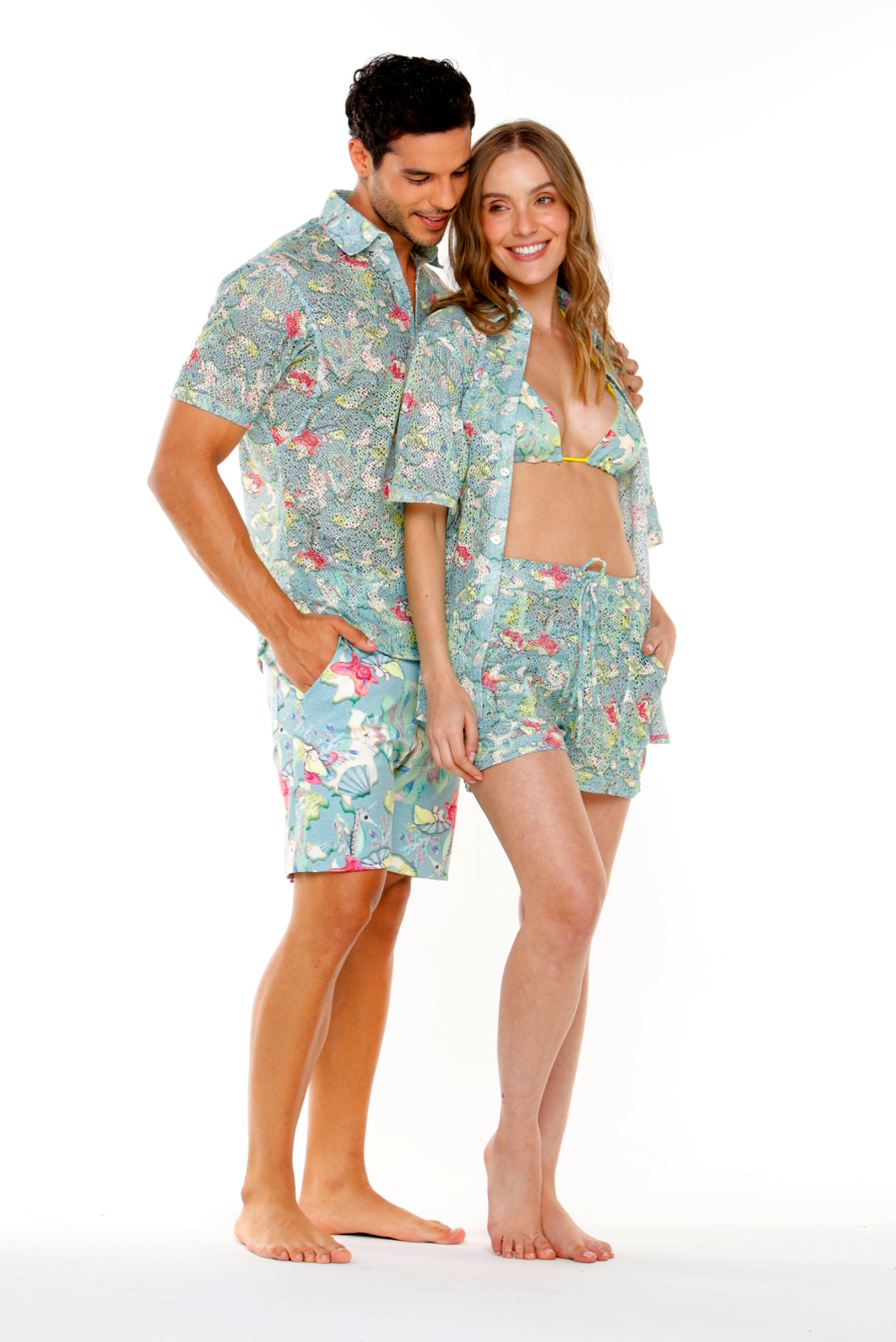 BERMUDA TALO ESTAMPADO MENTA