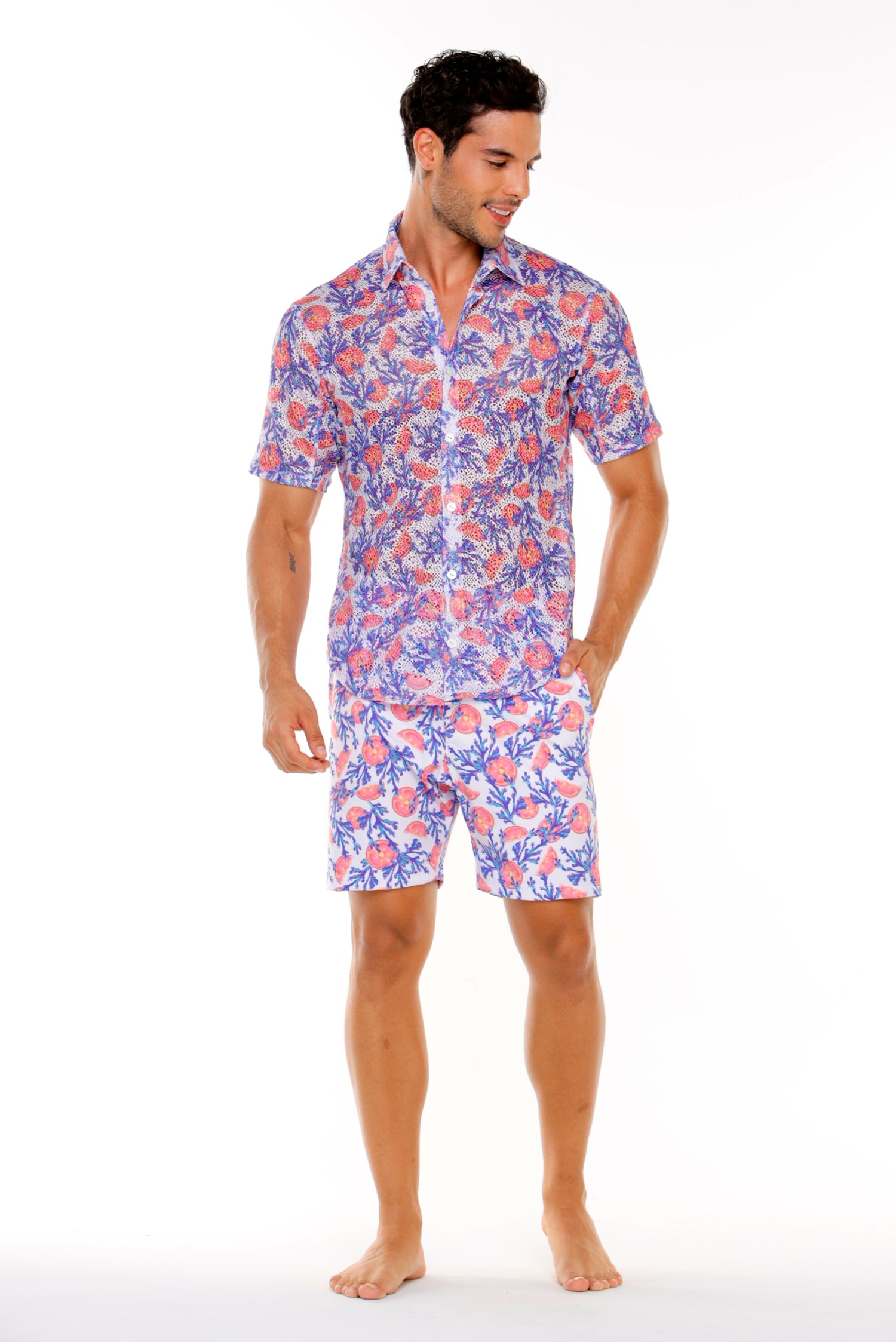 BERMUDA TALO ESTAMPADO LILA