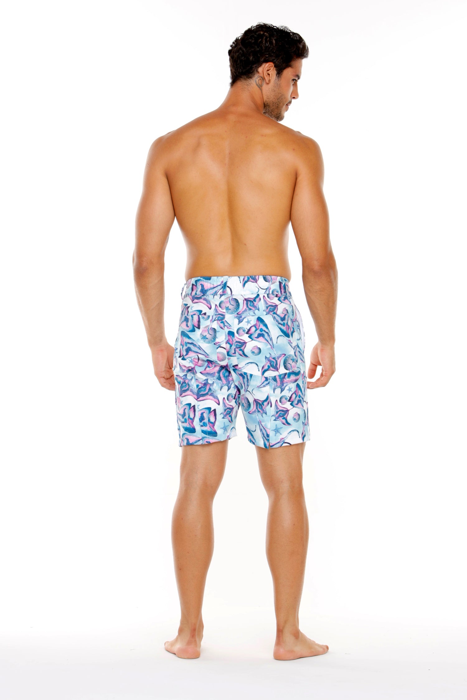 BERMUDA TALO ESTAMPADO AZUL