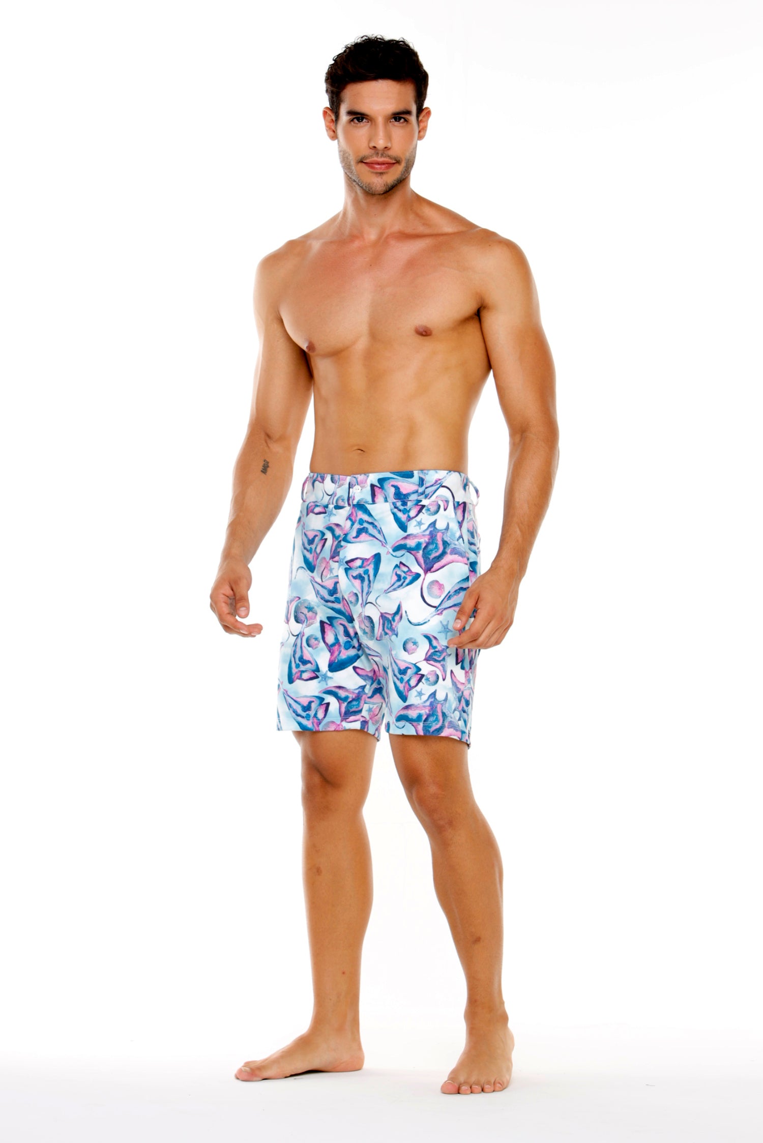 BERMUDA TALO ESTAMPADO AZUL