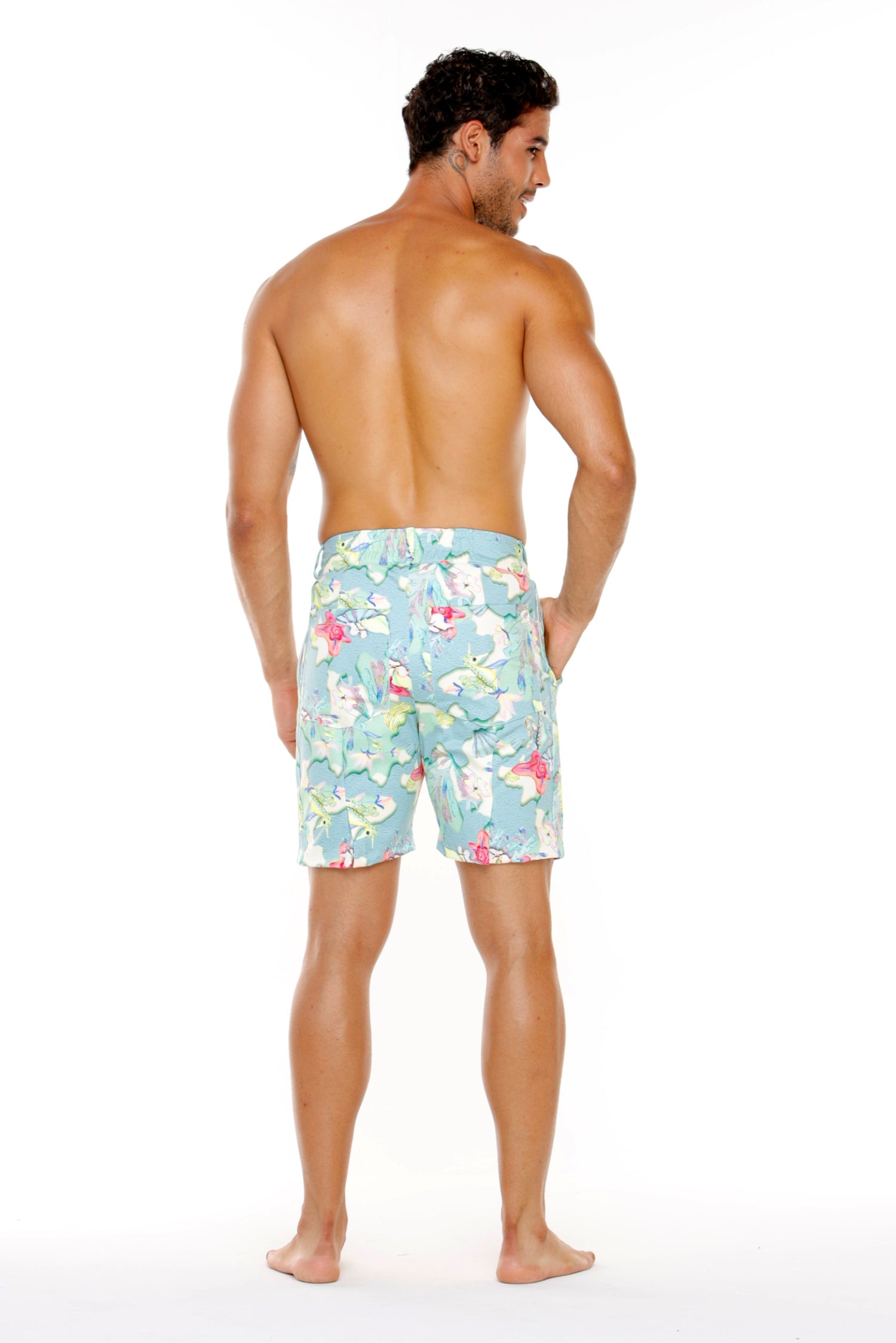 BERMUDA TALO ESTAMPADO MENTA