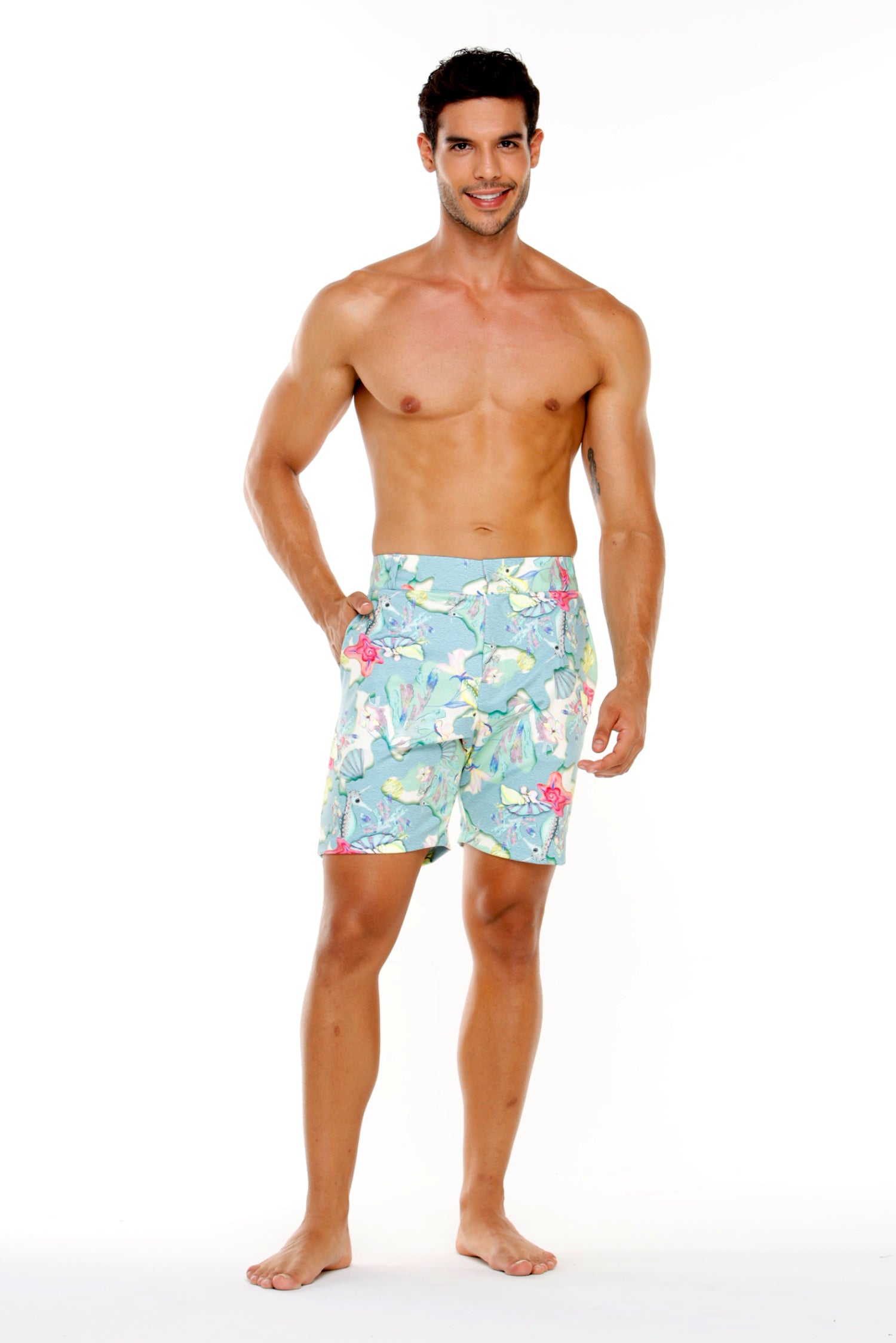 BERMUDA TALO ESTAMPADO MENTA