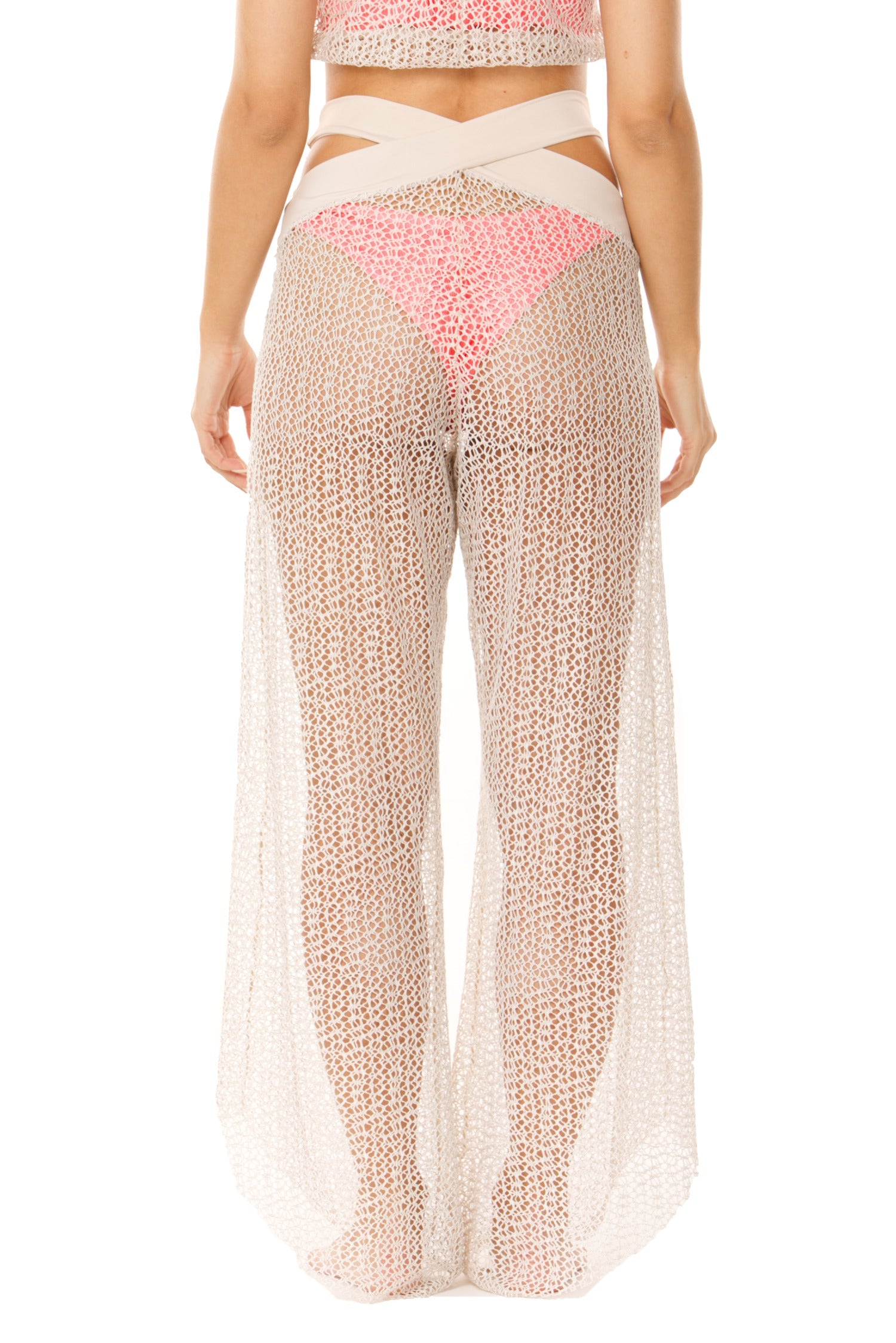 Papaya Pantalón Malla Marfil