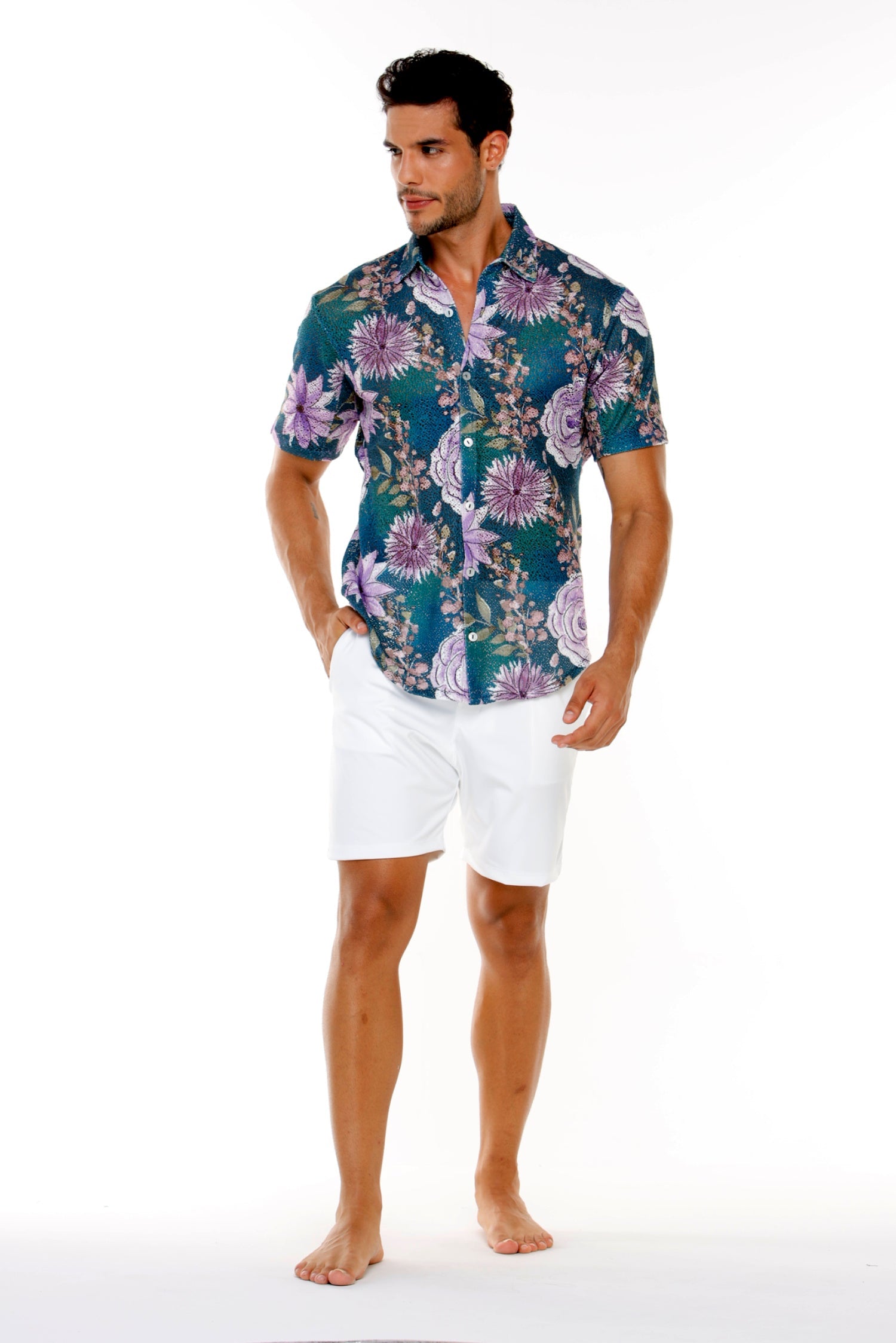 Camisa Papaya en Malla Unisex Bioflor Petróleo