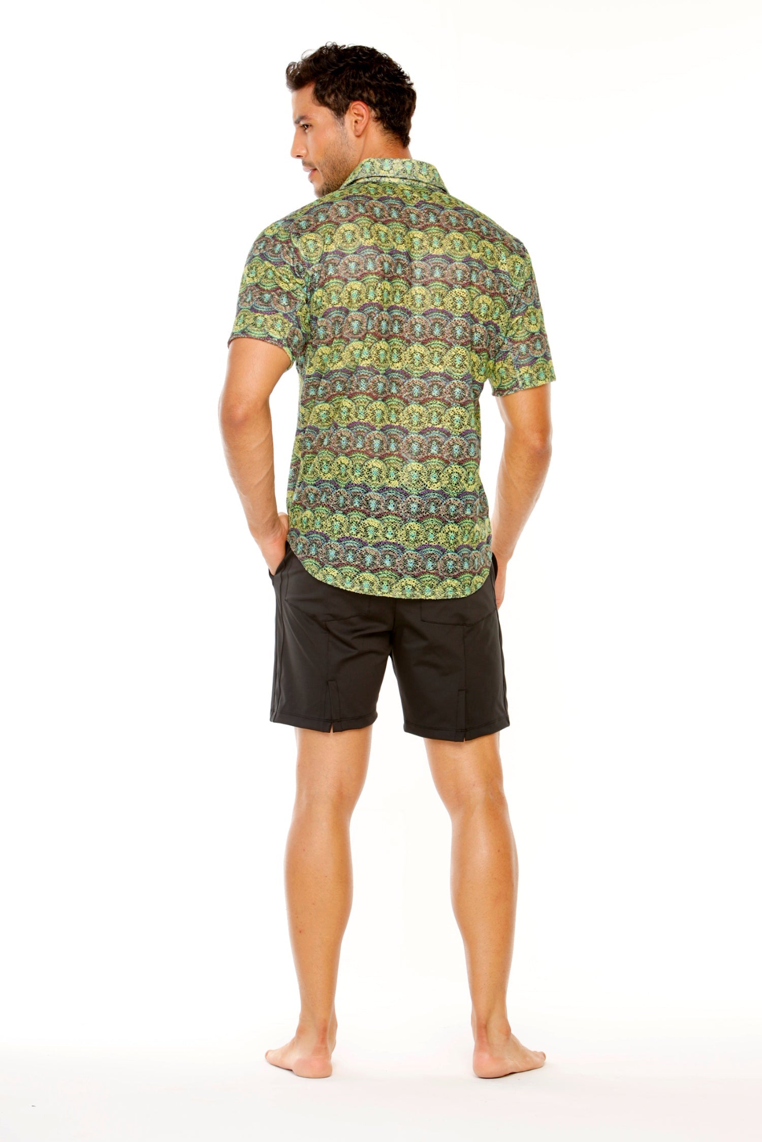 Camisa Papaya en Malla Unisex Estampado Verde