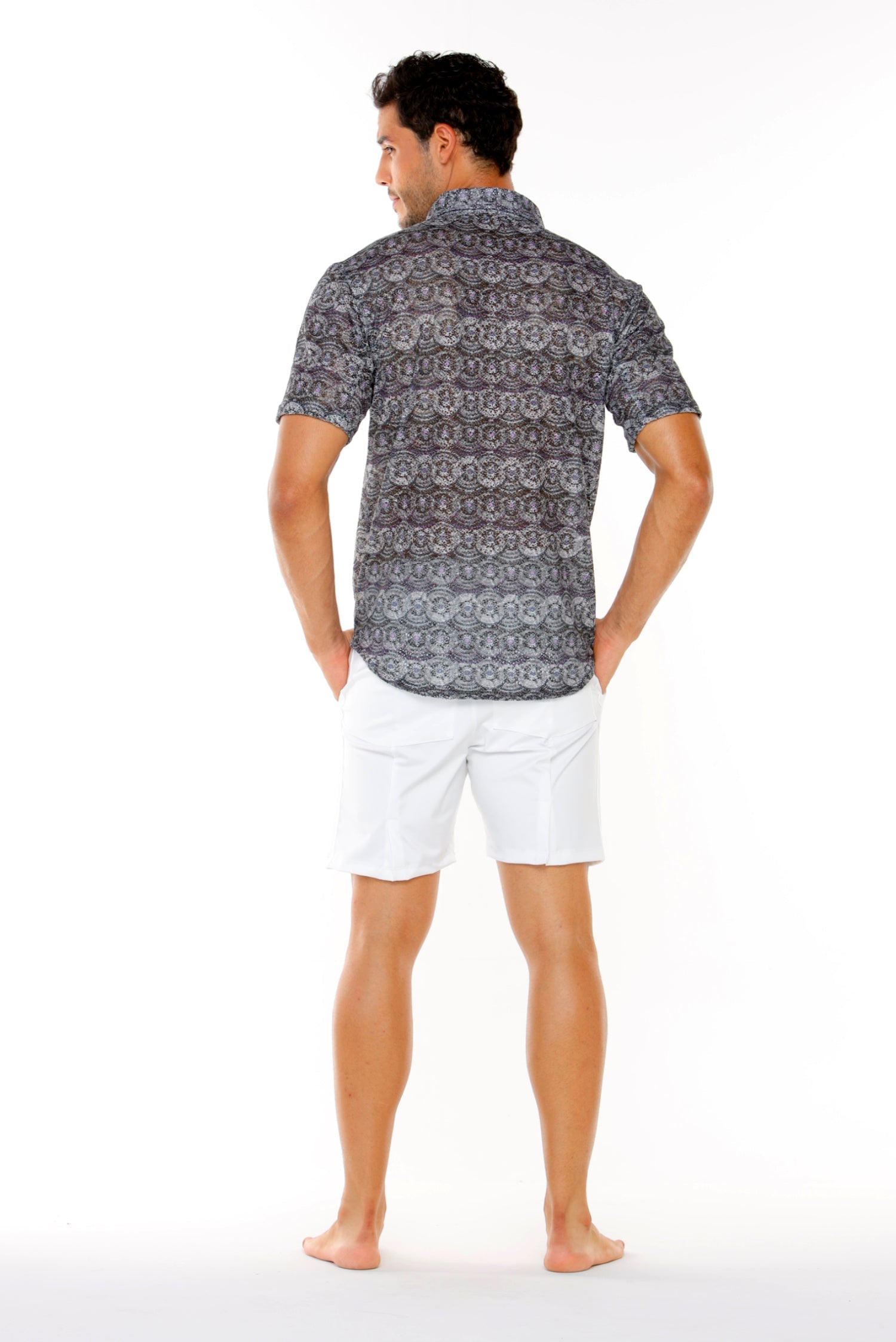 Camisa Papaya en Malla Unisex Estampado Gris