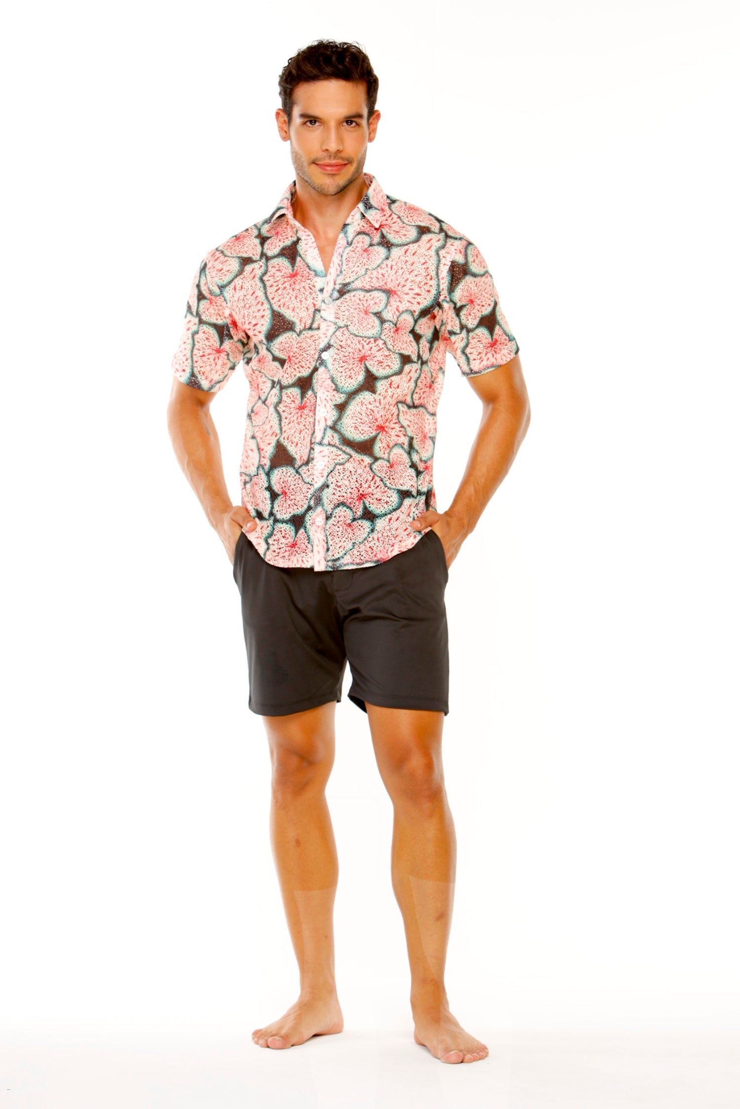 Camisa Papaya en Malla Unisex Hojas