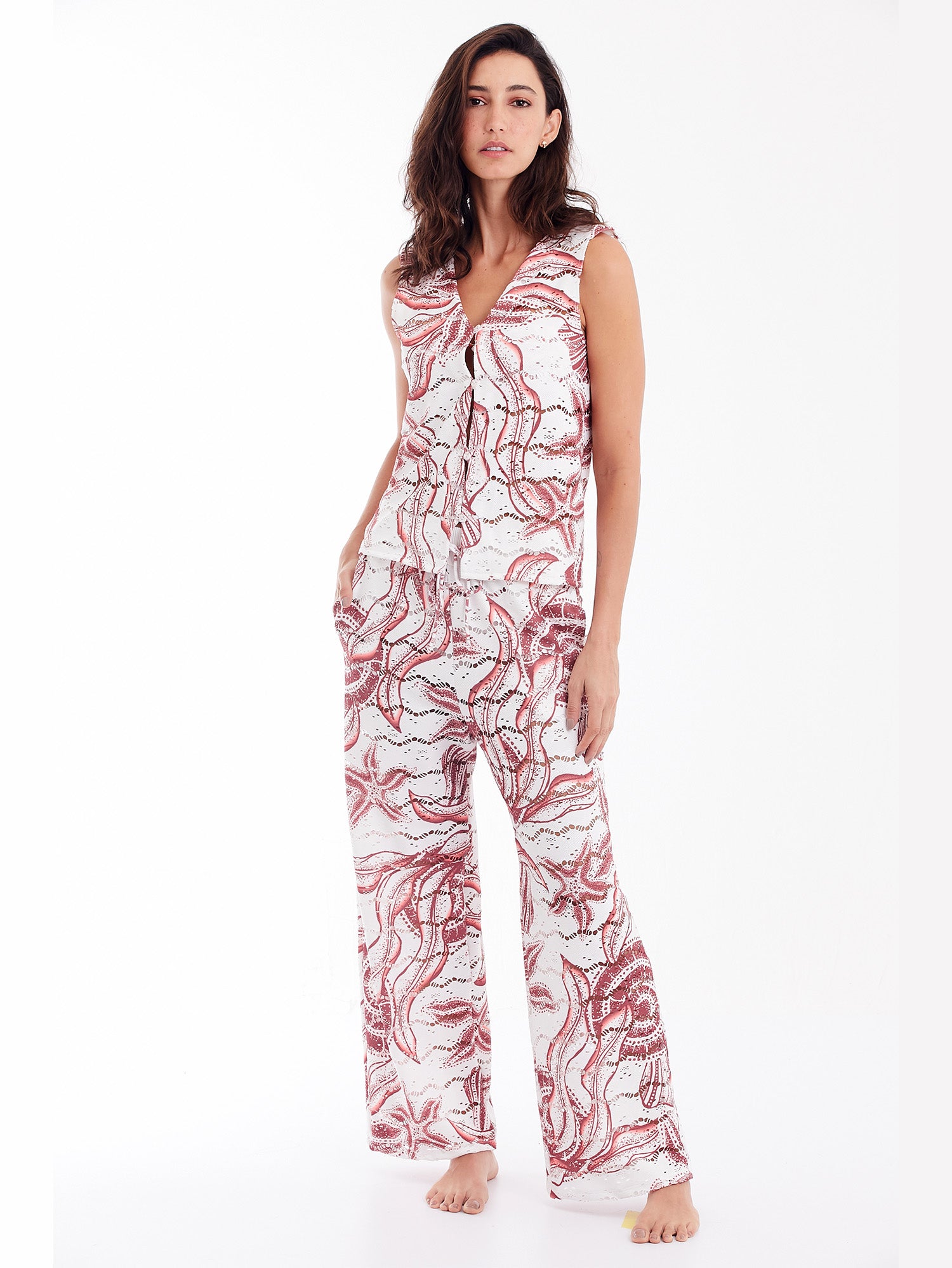 CHALECO TUTI ESTAMPADO CEREZA