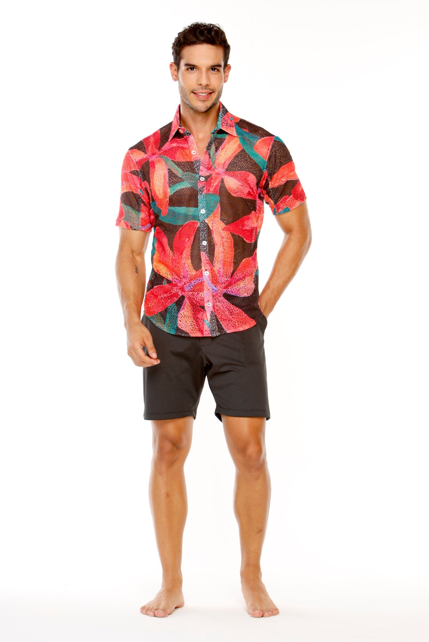 Camisa Papaya Orquidea