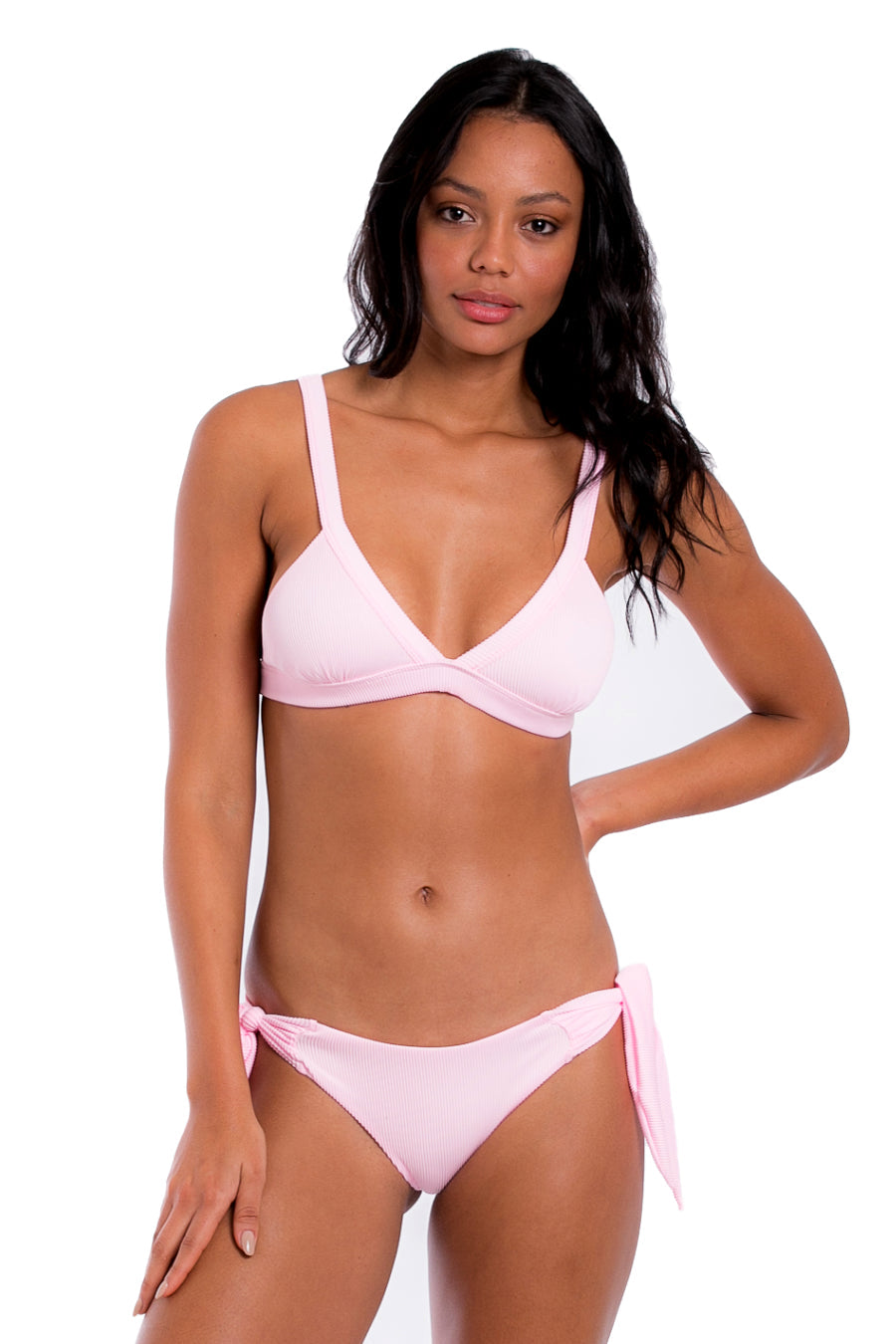 Bikini Celeste Rib Rosa